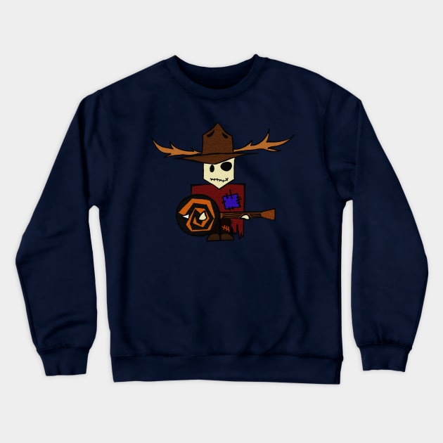 Banjo Scarecrow (Scarelette Series) Crewneck Sweatshirt by AntlerHillArts